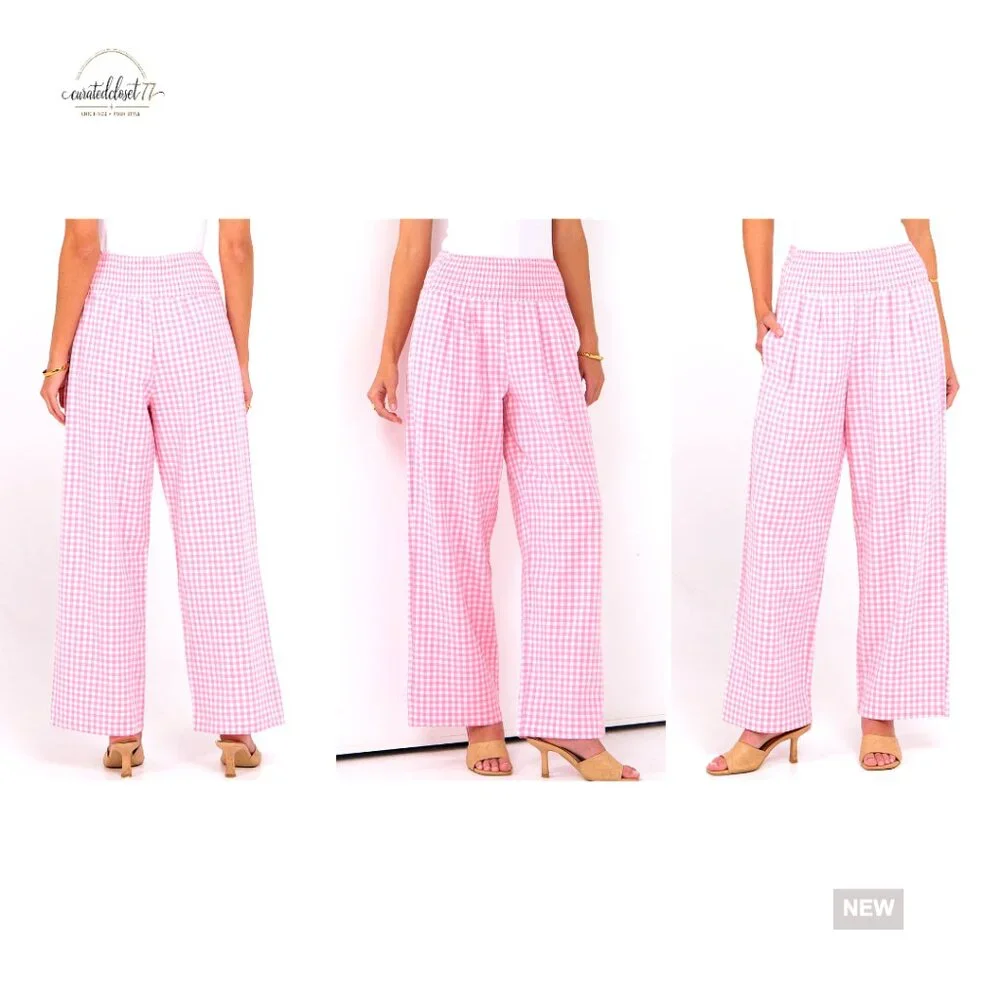 Wide Leg Palazzo Pants High Waisted Lounge Casual Trousers with Pockets - Picture 7 of 7
